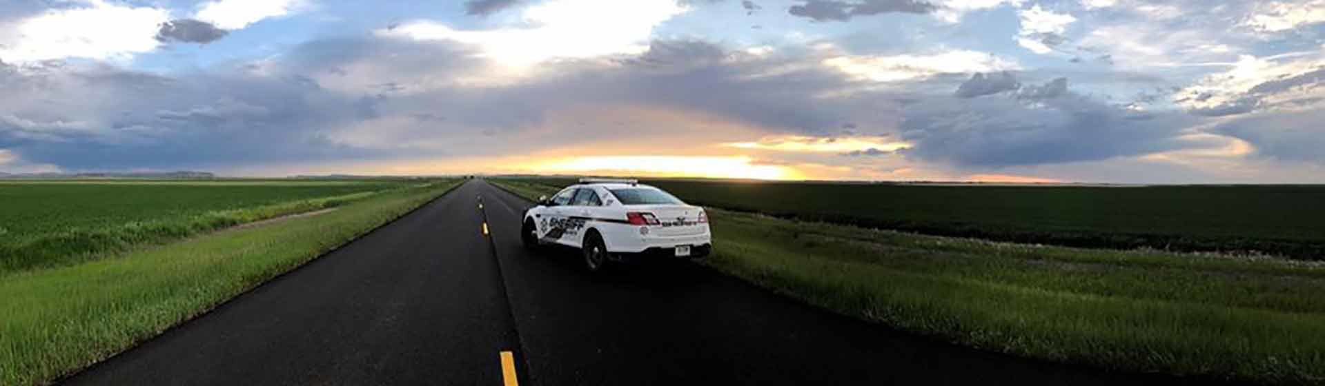 Sheriff car on the open road